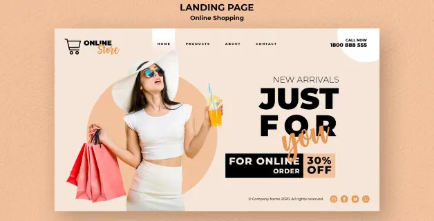 Services 6 Modern fashion website landing page design